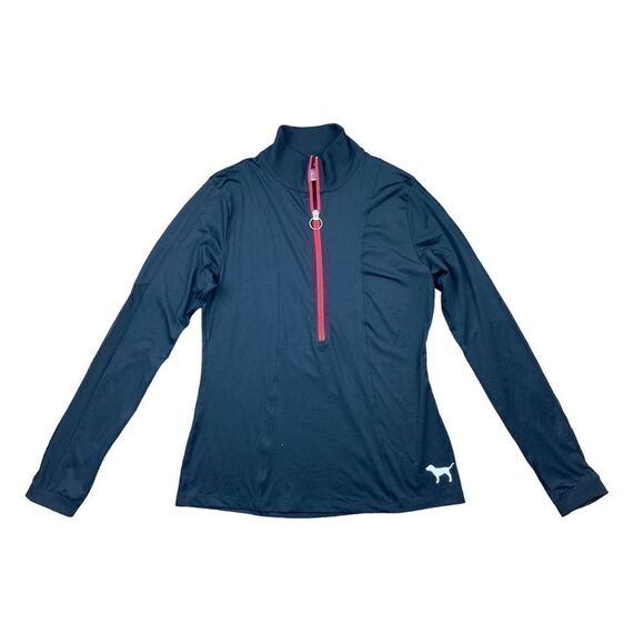 Pink Victoria’s Secret black half zip long sleeve shirt - Picture 1 of 3